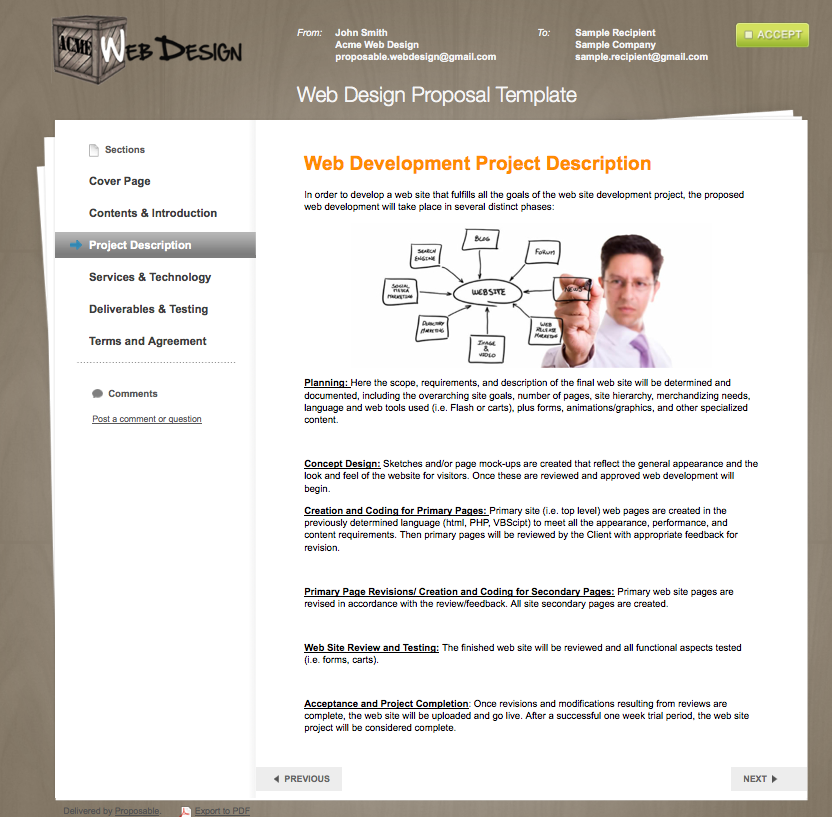 Web Design Sample Proposal Template