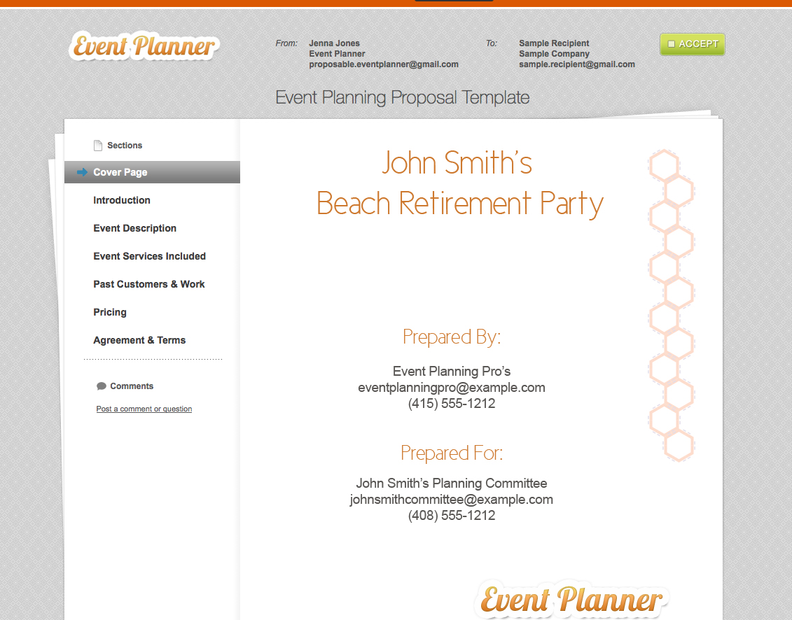 Event Planner Sample Contract For Services